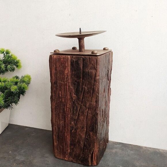 !! My swanky home Farmhouse  Square Candle Holders,, 2 Piece set - Picture 2 of 7